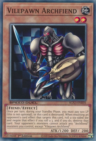 Vilepawn Archfiend (SGX3-ENE05) [Speed Duel GX: Duelists of Shadows]