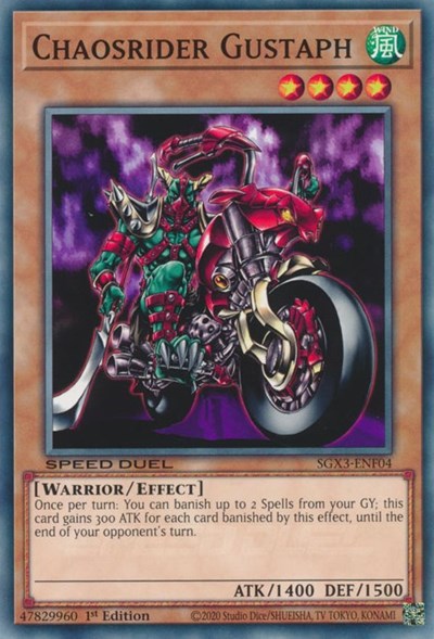 Chaosrider Gustaph (SGX3-ENF04) [Speed Duel GX: Duelists of Shadows]
