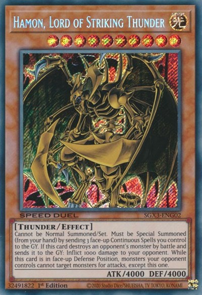 Hamon, Lord of Striking Thunder (SGX3-ENG02) [Speed Duel GX: Duelists of Shadows]
