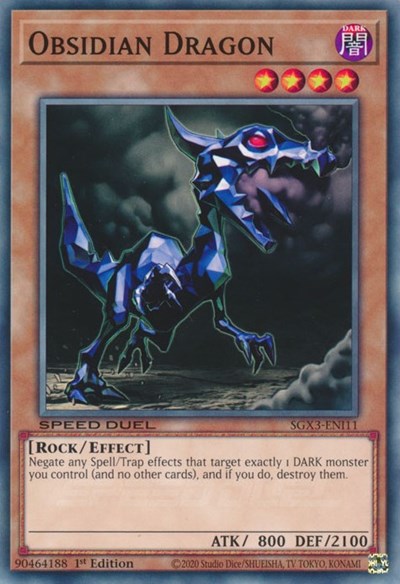 Obsidian Dragon (SGX3-ENI11) [Speed Duel GX: Duelists of Shadows]