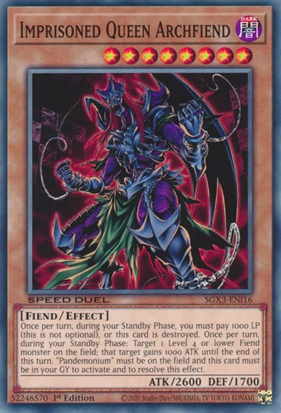 Imprisoned Queen Archfiend (SGX3-ENI16) [Speed Duel GX: Duelists of Shadows]