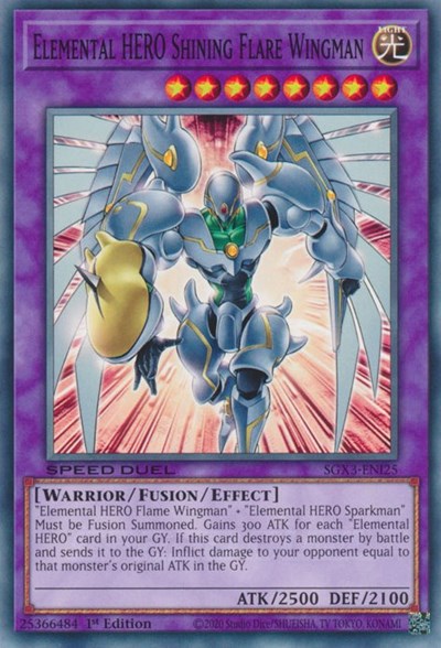 Elemental HERO Shining Flare Wingman (SGX3-ENI25) [Speed Duel GX: Duelists of Shadows]