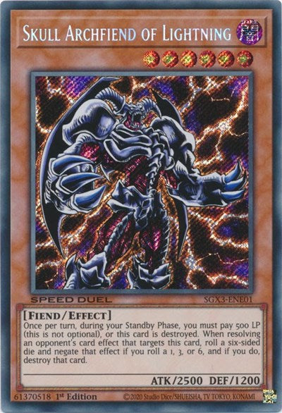 Skull Archfiend of Lightning (Secret Rare) (SGX3-ENE01) [Speed Duel GX: Duelists of Shadows]