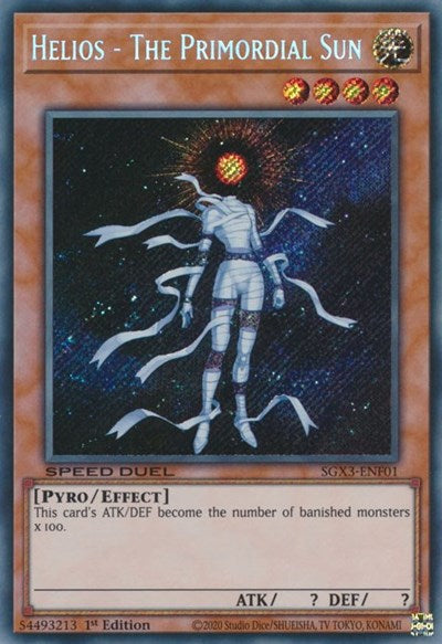 Helios - The Primordial Sun (Secret Rare) (SGX3-ENF01) [Speed Duel GX: Duelists of Shadows]