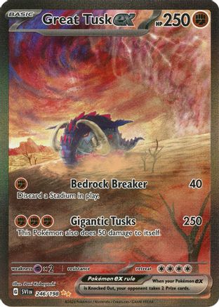 Great Tusk ex 246/198  - Holofoil SV01 Scarlet & Violet Base Set - Special Illustration Rare
