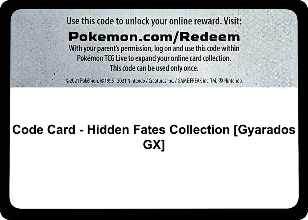 Code Card - Hidden Fates Collection [Gyarados GX] [Hidden Fates]