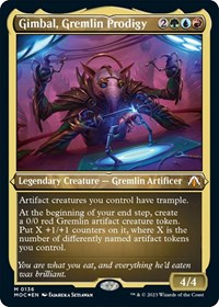 Gimbal, Gremlin Prodigy (Display Commander) - Thick Stock (136) [Commander: March of the Machine]