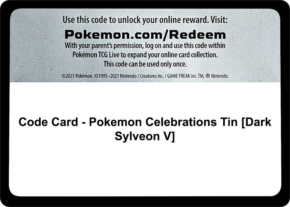 Code Card - Pokemon Celebrations Tin [Dark Sylveon V] [Celebrations]