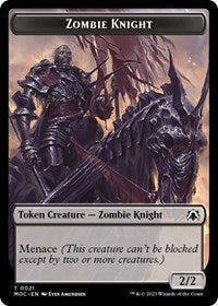 Zombie Knight // Human Double-sided Token (21 // 6) [Commander: March of the Machine]