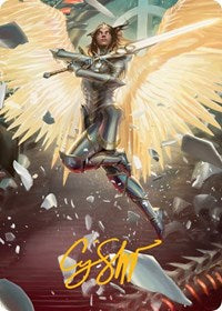 Archangel Elspeth Art Card (Gold-Stamped Signature) (1) [Art Series: March of the Machine]