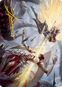 Elspeth's Smite Art Card (Gold-Stamped Signature) (5) [Art Series: March of the Machine]