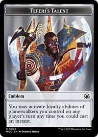 Emblem - Teferi's Talent // Phyrexian Myr Double-Sided Token (44 // 1) [Commander: March of the Machine]