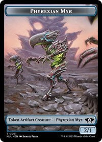 Phyrexian Myr // Emblem - Wrenn and Realmbreaker Double-Sided Token (1 // 23) [March of the Machine]