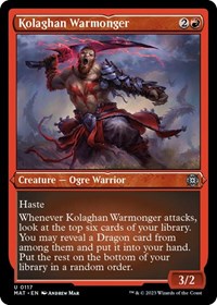 Kolaghan Warmonger (Foil Etched) (117) [March of the Machine: The Aftermath]
