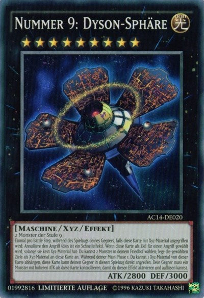 Number 9: Dyson Sphere (German) - "Nummer 9: Dyson-Sphäre" (AC14-DE020) [Advent Calendar 2014 (Adventskalender ZEXAL-Edition)]