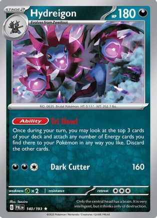 Hydreigon 140/193  - Reverse Holofoil SV02 Paldea Evolved - Rare