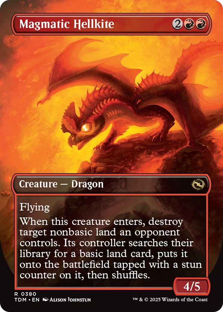 Magmatic Hellkite (Borderless) (TDM-380) - Tarkir: Dragonstorm Foil