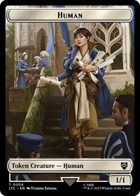 Human // Human Soldier (0002) Double-Sided Token (4 // 2) [Commander: The Lord of the Rings: Tales of Middle-earth]