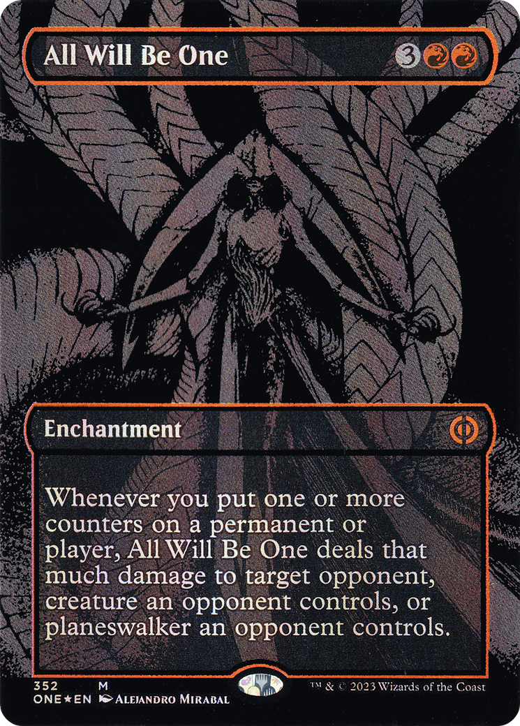 All Will Be One (Oil Slick Raised Foil) (ONE-352) - Phyrexia: All Will Be One (Borderless) Foil