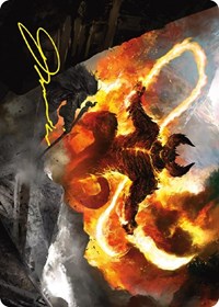The Balrog, Flame of Udun Art Card (Gold-Stamped Signature) (36) [Art Series: Universes Beyond: The Lord of the Rings: Tales of Middle-earth]