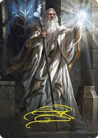 Gandalf the White Art Card (Gold-Stamped Signature) (3) [Art Series: Universes Beyond: The Lord of the Rings: Tales of Middle-earth]