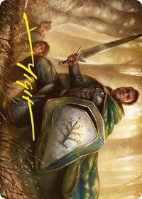 Boromir, Warden of the Tower Art Card (Gold-Stamped Signature) (1) [Art Series: Universes Beyond: The Lord of the Rings: Tales of Middle-earth]