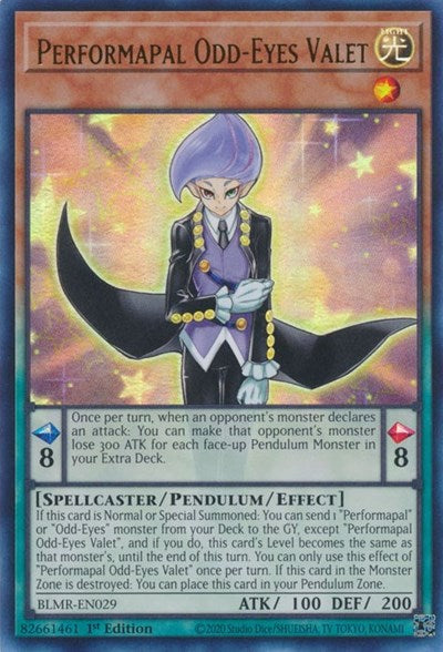 Performapal Odd-Eyes Valet (BLMR-EN029) [Battles of Legend: Monstrous Revenge]