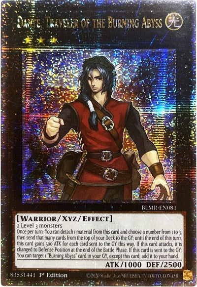 Dante, Traveler of the Burning Abyss (Quarter Century Secret Rare) (BLMR-EN081) [Battles of Legend: Monstrous Revenge]