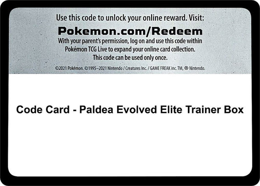 Code Card - Paldea Evolved Elite Trainer Box [SV02: Paldea Evolved]