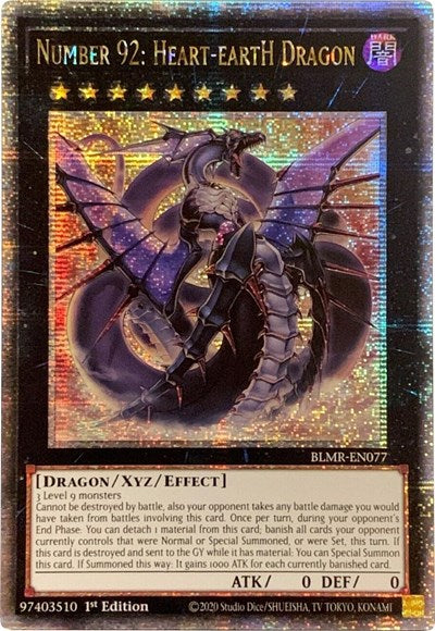 Number 92: Heart-eartH Dragon (Quarter Century Secret Rare) (BLMR-EN077) [Battles of Legend: Monstrous Revenge]