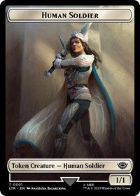 Human Soldier (0001) // Food (0009) Double-Sided Token (1 // 9) [Universes Beyond: The Lord of the Rings: Tales of Middle-earth]