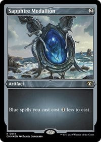 Sapphire Medallion (Foil Etched) (614) [Commander Masters]