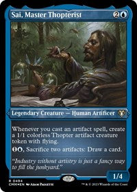 Sai, Master Thopterist (Foil Etched) (494) [Commander Masters]