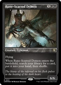Rune-Scarred Demon (Foil Etched) (521) [Commander Masters]
