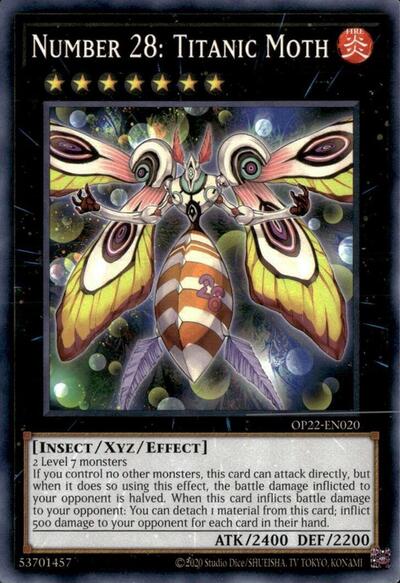 Number 28: Titanic Moth (OP22-EN020) [OTS Tournament Pack 22]