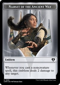 Emblem - Narset of the Ancient Way // Wizard Double-Sided Token (81 // 71) [Commander Masters]
