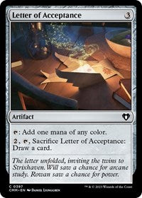 Letter of Acceptance (397) [Commander Masters]