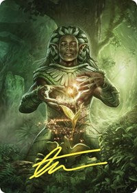 Elvish Mystic Art Card (Gold-Stamped Signature) (41) [Art Series: Commander Masters]