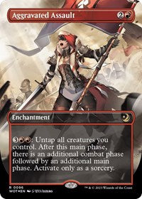 Aggravated Assault (Anime Borderless) (Confetti Foil) (96) [Wilds of Eldraine: Enchanting Tales]