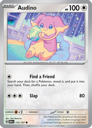 Audino 173/197  - Reverse Holofoil SV03 Obsidian Flames - Common