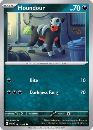 Houndour 132/197  SV03 Obsidian Flames - Common