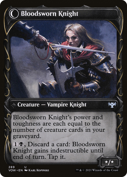 Bloodsworn Squire (Showcase) (VOW-289) - Innistrad: Crimson Vow: (Showcase, Double Faced Transform)