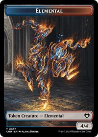 Elemental (0037) // Human Soldier Double-Sided Token (37 // 6) [Commander Masters]