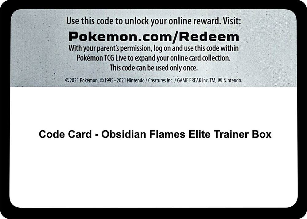 Code Card - Obsidian Flames Elite Trainer Box [SV03: Obsidian Flames]