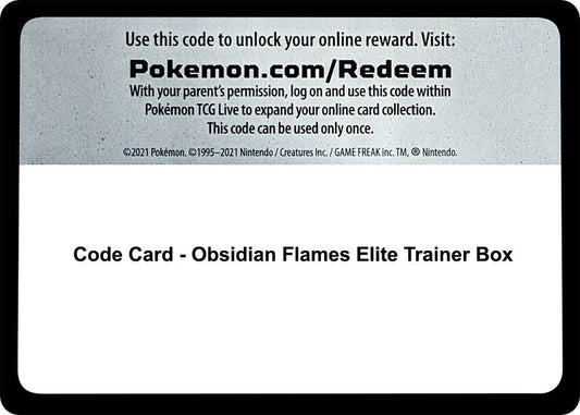 Code Card - Obsidian Flames Elite Trainer Box [SV03: Obsidian Flames]