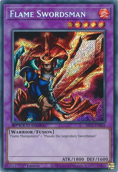 Flame Swordsman (Secret Rare) (SBC1-ENB22) [Speed Duel: Streets of Battle City]