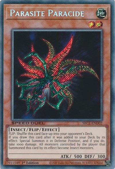 Parasite Paracide (Secret Rare) (SBC1-END02) [Speed Duel: Streets of Battle City]