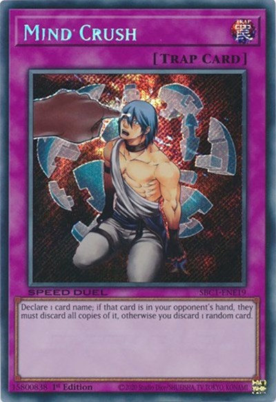 Mind Crush (Secret Rare) (SBC1-ENE19) [Speed Duel: Streets of Battle City]