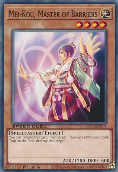 Mei-Kou, Master of Barriers (SBC1-ENG05) [Speed Duel: Streets of Battle City]