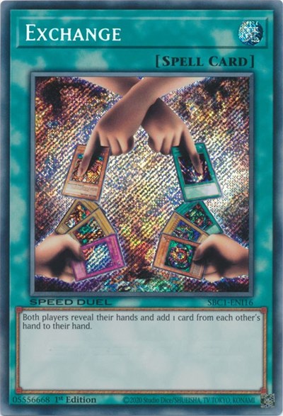 Exchange (Secret Rare) (SBC1-ENI16) [Speed Duel: Streets of Battle City]